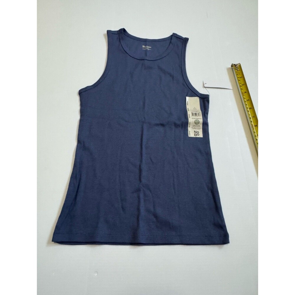 No Boundaries Women’s Ribbed High Neck Tank Top Blue Moon Size M (8-10) NWT